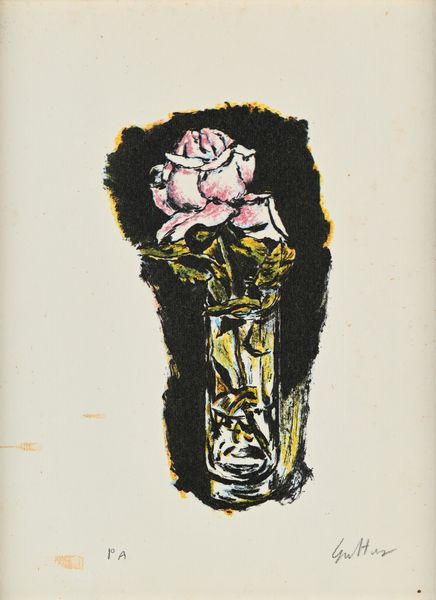 Renato Guttuso : Vaso di fiori  - Asta Grafica internazionale e multipli d'autore  - Associazione Nazionale - Case d'Asta italiane