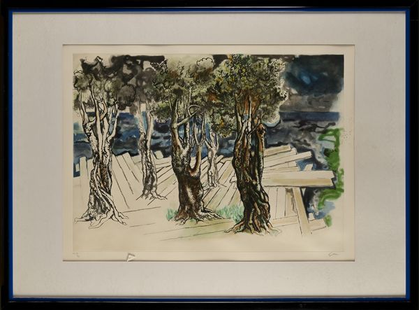 Renato Guttuso : Bosco  - Asta Grafica internazionale e multipli d'autore  - Associazione Nazionale - Case d'Asta italiane