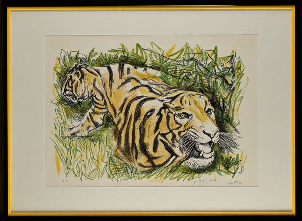 Renato Guttuso : Tigri  - Asta Grafica internazionale e multipli d'autore  - Associazione Nazionale - Case d'Asta italiane
