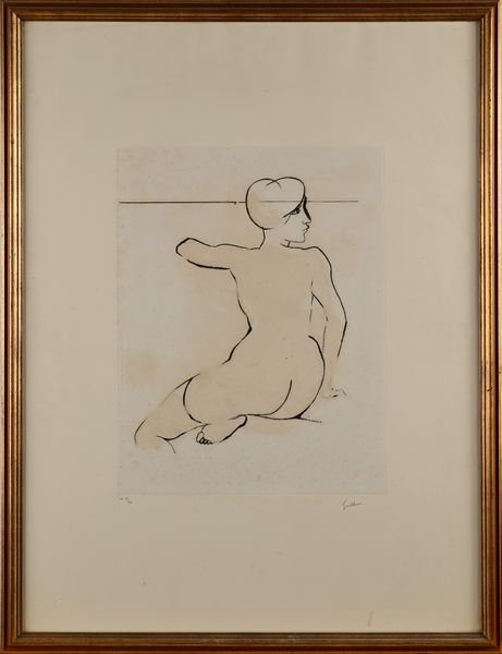 Renato Guttuso : Nudo di donna sedua  - Asta Grafica internazionale e multipli d'autore  - Associazione Nazionale - Case d'Asta italiane