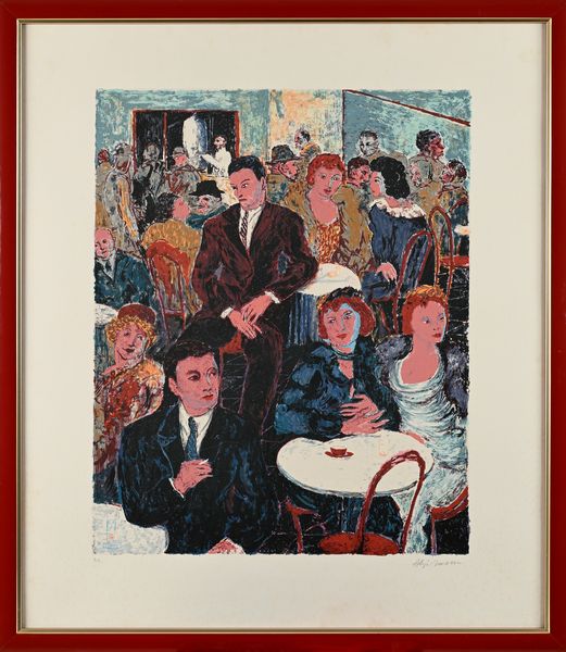 ALIGI SASSU : Interno di bar  - Asta Grafica internazionale e multipli d'autore  - Associazione Nazionale - Case d'Asta italiane