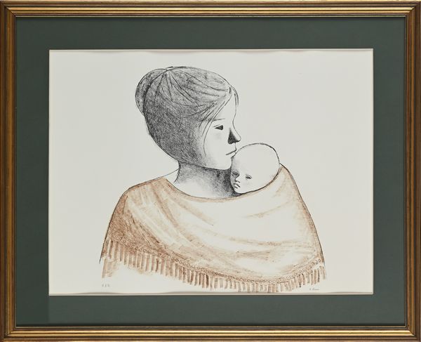 Xavier Bueno : Maternit  - Asta Grafica internazionale e multipli d'autore  - Associazione Nazionale - Case d'Asta italiane