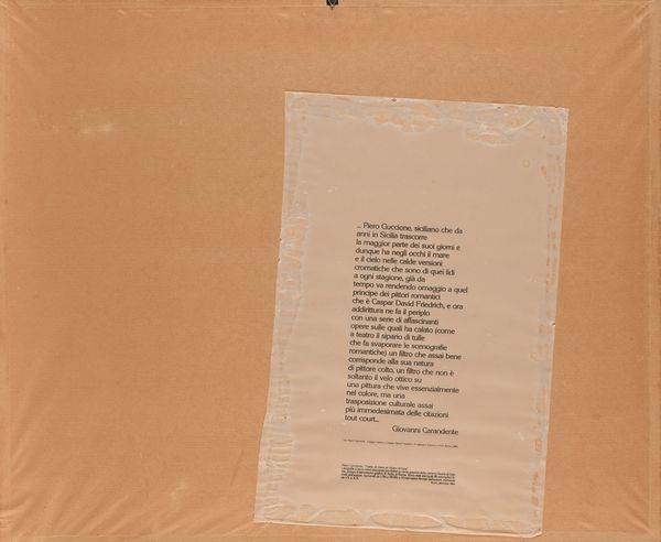 Piero Guccione : Senza titolo  - Asta Grafica internazionale e multipli d'autore  - Associazione Nazionale - Case d'Asta italiane