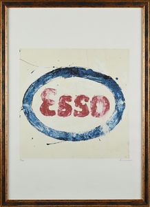 MARIO SCHIFANO : Esso  - Asta Grafica internazionale e multipli d'autore  - Associazione Nazionale - Case d'Asta italiane