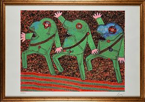 Baj Enrico : Parata  - Asta Grafica internazionale e multipli d'autore  - Associazione Nazionale - Case d'Asta italiane