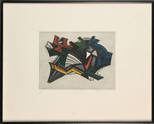 UMBERTO MASTROIANNI : Incastro  - Asta Grafica internazionale e multipli d'autore  - Associazione Nazionale - Case d'Asta italiane