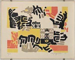 Giuseppe Capogrossi : Senza titolo  - Asta Grafica internazionale e multipli d'autore  - Associazione Nazionale - Case d'Asta italiane