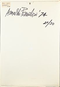 Arnaldo Pomodoro : Immagine con risvolto  - Asta Grafica internazionale e multipli d'autore  - Associazione Nazionale - Case d'Asta italiane