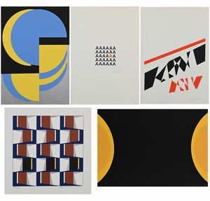 AA.VV. : Lotto di 5 opere di A. Vancheri, P. grimshaw, O. Subero, R. Spagnoli  - Asta Grafica internazionale e multipli d'autore  - Associazione Nazionale - Case d'Asta italiane