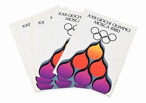 Martino Gerevini - Lotto di 29 Manifesti per i XXII Giochi Olimpici di Mosca del 1980