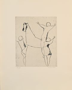 Marino Marini : Senza titolo  - Asta Grafica internazionale e multipli d'autore  - Associazione Nazionale - Case d'Asta italiane