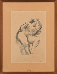 Giuseppe Capogrossi : Donna distesa  - Asta Grafica internazionale e multipli d'autore  - Associazione Nazionale - Case d'Asta italiane
