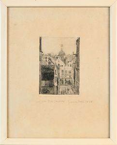JAMES ENSOR : Rue du Bon Secours (Bruxelles)  - Asta Grafica internazionale e multipli d'autore  - Associazione Nazionale - Case d'Asta italiane