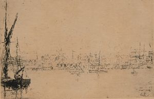 JAMES ENSOR - Vue du port d'Ostende