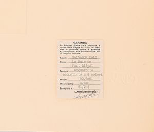 Salvador Dalì : Le Baie de Port Lligat  - Asta Grafica internazionale e multipli d'autore  - Associazione Nazionale - Case d'Asta italiane