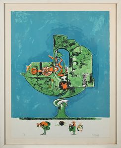 Graham Sutherland : Flammes dans une forme de roche I  - Asta Grafica internazionale e multipli d'autore  - Associazione Nazionale - Case d'Asta italiane