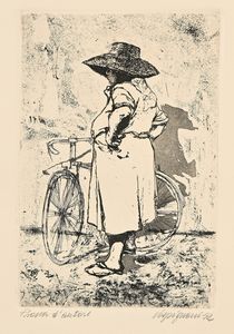 Renzo Vespignani - Figura e bicicletta