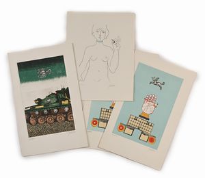 Franco Gentilini : Lotto di 4 grafiche  - Asta Grafica internazionale e multipli d'autore  - Associazione Nazionale - Case d'Asta italiane