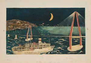 Franco Gentilini - Il passaggio della nave di notte