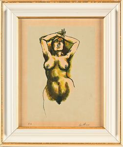 Renato Guttuso : Nudo di donna  - Asta Grafica internazionale e multipli d'autore  - Associazione Nazionale - Case d'Asta italiane