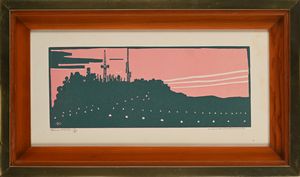 Mimì Quilici Buzzacchi : Veduta di Roma  - Asta Grafica internazionale e multipli d'autore  - Associazione Nazionale - Case d'Asta italiane