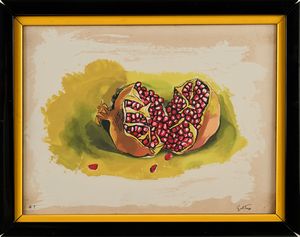 Renato Guttuso : Melograni  - Asta Grafica internazionale e multipli d'autore  - Associazione Nazionale - Case d'Asta italiane