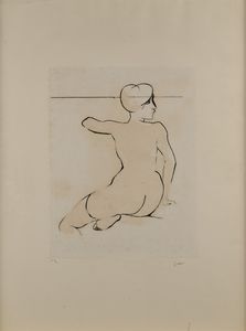 Renato Guttuso - Nudo di donna sedua