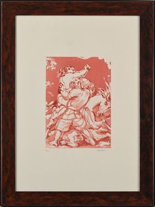 ALIGI SASSU : Ratto delle sabine  - Asta Grafica internazionale e multipli d'autore  - Associazione Nazionale - Case d'Asta italiane