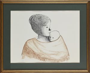 Xavier Bueno : Maternit  - Asta Grafica internazionale e multipli d'autore  - Associazione Nazionale - Case d'Asta italiane