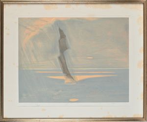 Piero Guccione : Senza titolo  - Asta Grafica internazionale e multipli d'autore  - Associazione Nazionale - Case d'Asta italiane