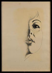 Giacomo Porzano : Ritratto di donna  - Asta Grafica internazionale e multipli d'autore  - Associazione Nazionale - Case d'Asta italiane