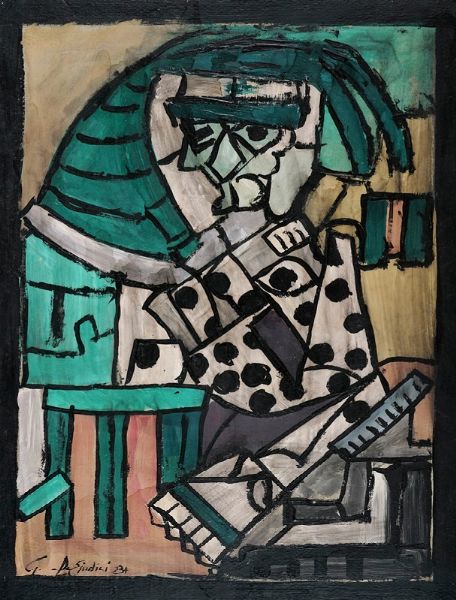 G. DE GIUDICI : Figura futurista seduta.  - Asta Arte Antica, Moderna e Contemporanea - Associazione Nazionale - Case d'Asta italiane