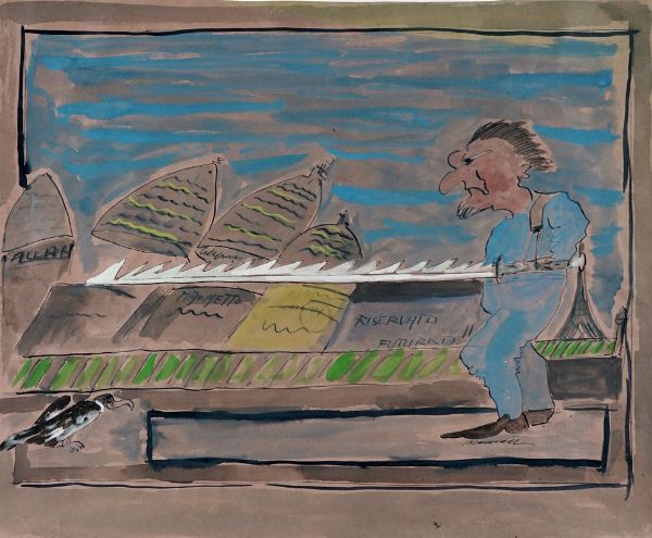 NERINO NANNETTI (NERI) : Lotto composto di 4 disegni.  - Asta Arte Antica, Moderna e Contemporanea - Associazione Nazionale - Case d'Asta italiane