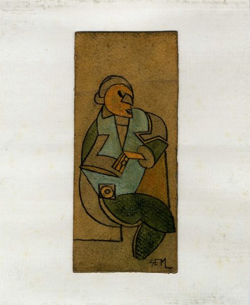 SEM [PSEUD. DI GOURSAT GEROGES] : Figura futurista seduta.  - Asta Arte Antica, Moderna e Contemporanea - Associazione Nazionale - Case d'Asta italiane