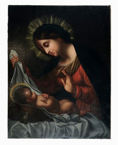Carlo Dolci : Madonna col Bambino (Madonna del velo).  - Asta Arte Antica, Moderna e Contemporanea - Associazione Nazionale - Case d'Asta italiane