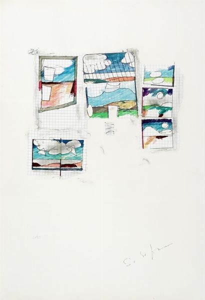 MARIO SCHIFANO : Senza titolo.  - Asta Arte Antica, Moderna e Contemporanea - Associazione Nazionale - Case d'Asta italiane