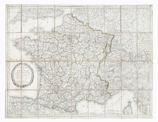 CHARLES-FRANOIS DELAMARCHE : Carte de la Republique Cisalpine suivant le traitè conclu entre la Rèpublique Franc?aise et l'empereur: divisèe en 20 dèpartemens: avec la Rèpublique Ligurienne et toutes les parties adjacentes, depuis le frontières de la Rèp. Franc. ...  - Asta Arte Antica, Moderna e Contemporanea - Associazione Nazionale - Case d'Asta italiane