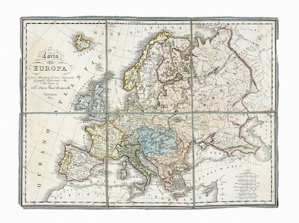 EUSBE GIRAULT DE SAINT-FARGEAU : Carte routiere de la France Dedie aux souscripteurs du Guide pittoresque.  - Asta Arte Antica, Moderna e Contemporanea - Associazione Nazionale - Case d'Asta italiane