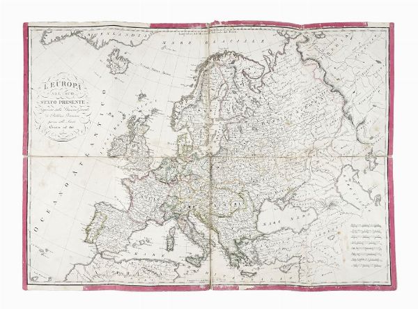 EUSBE GIRAULT DE SAINT-FARGEAU : Carte routiere de la France Dedie aux souscripteurs du Guide pittoresque.  - Asta Arte Antica, Moderna e Contemporanea - Associazione Nazionale - Case d'Asta italiane