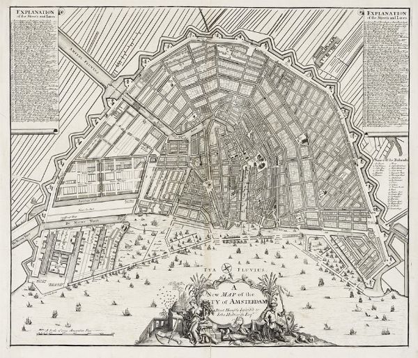 JOHN SENEX : A New Map of the City of Amsterdam / Most Humbly inscrib'd to John Hedworth, Esq. 1720.  - Asta Arte Antica, Moderna e Contemporanea - Associazione Nazionale - Case d'Asta italiane