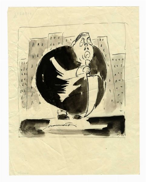 NERINO NANNETTI (NERI) : Lotto composto di 10 caricature.  - Asta Arte Antica, Moderna e Contemporanea - Associazione Nazionale - Case d'Asta italiane