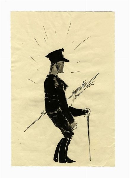 NERINO NANNETTI (NERI) : Lotto composto di 21 disegni a tema militare.  - Asta Arte Antica, Moderna e Contemporanea - Associazione Nazionale - Case d'Asta italiane