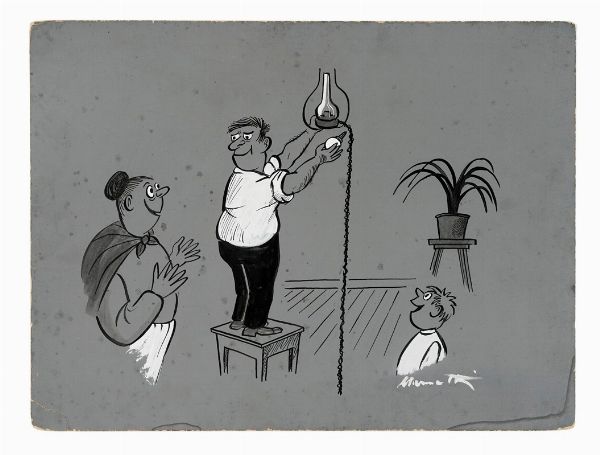 NERINO NANNETTI (NERI) : Lotto composto di 3 tavole caricaturali.  - Asta Arte Antica, Moderna e Contemporanea - Associazione Nazionale - Case d'Asta italiane