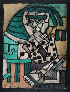 G. DE GIUDICI - Figura futurista seduta.