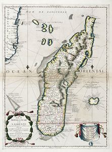 Vincenzo Maria Coronelli - Isola di Madagascar  di S. Lorenzo scoperta d  Portoghesi nell'Anno 1506,...