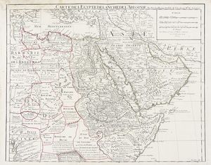 GUILLAUME DE L'ISLE - Carte de l'Egypte, de la Nubie, de l'Abyssinie, &c par Guillaume De Lisle de l'Academie R.le des Sciences.