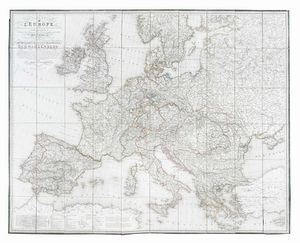 MAXIMILIAN DE TRAUX - Carte Gnrale et Itinraire de L'Europe Divise en Tous les tats d'aprs le Congrss sw Vienne & autres traits postrieurs.