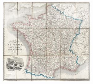 EUSBE GIRAULT DE SAINT-FARGEAU - Carte routiere de la France Dedie aux souscripteurs du Guide pittoresque.
