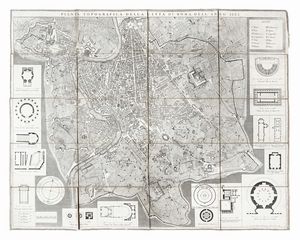 PIETRO RUGA - Pianta topografica della citt di Roma dell'anno 1823.