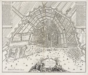 JOHN SENEX - A New Map of the City of Amsterdam / Most Humbly inscrib'd to John Hedworth, Esq. 1720.